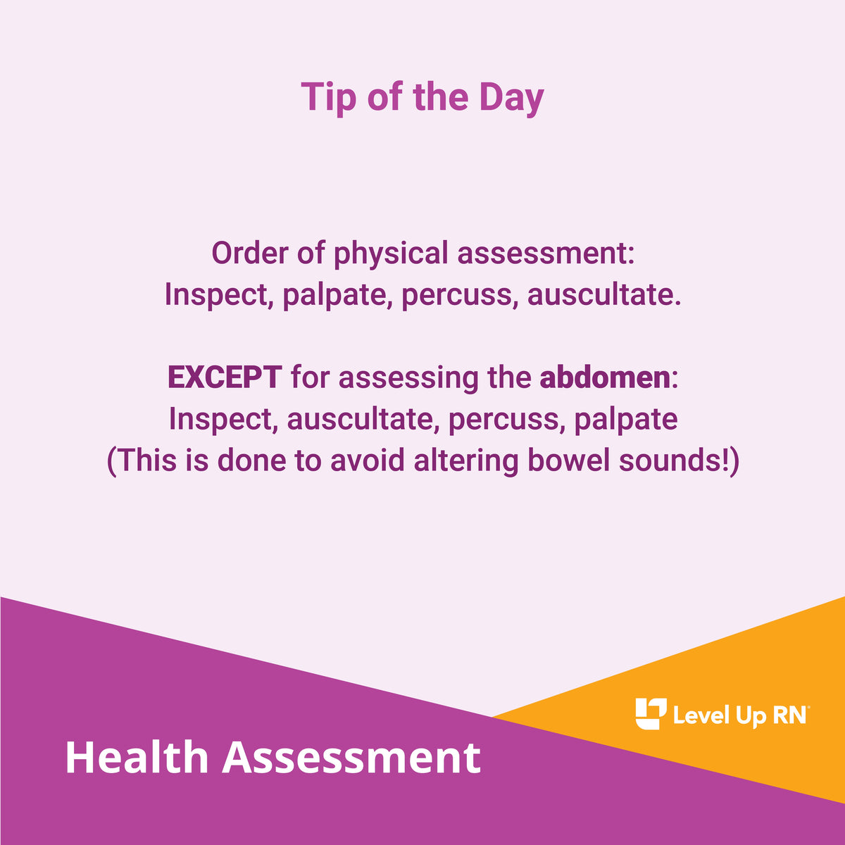 Physical Assessment Order - LevelUpRN