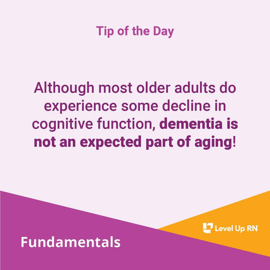 Although most older adults do experience some decline in cognitive function, dementia is not an expected part of aging!