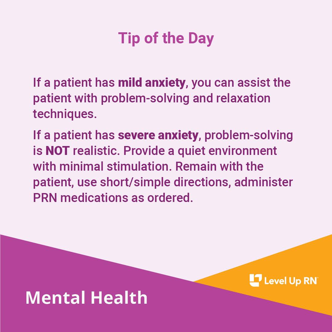 Mild and Severe Anxiety - LevelUpRN