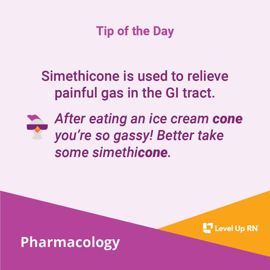 Simethicone is used to relieve painful gas in the GI tract. 