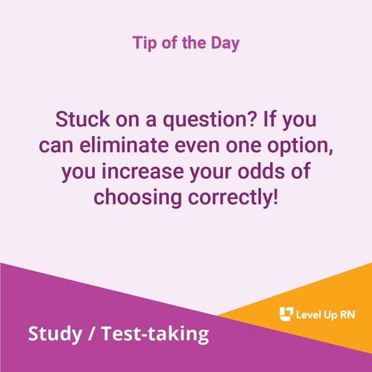 Stuck on a question? If you can eliminate even one option, you increase your odds of choosing correctly!