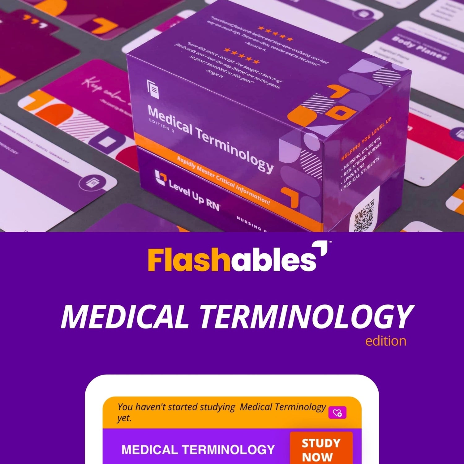 Medical Terminology and Abbreviations - Nursing Flashcards + Flashables - Digital Nursing Flashcards - Medical Terminology Edition