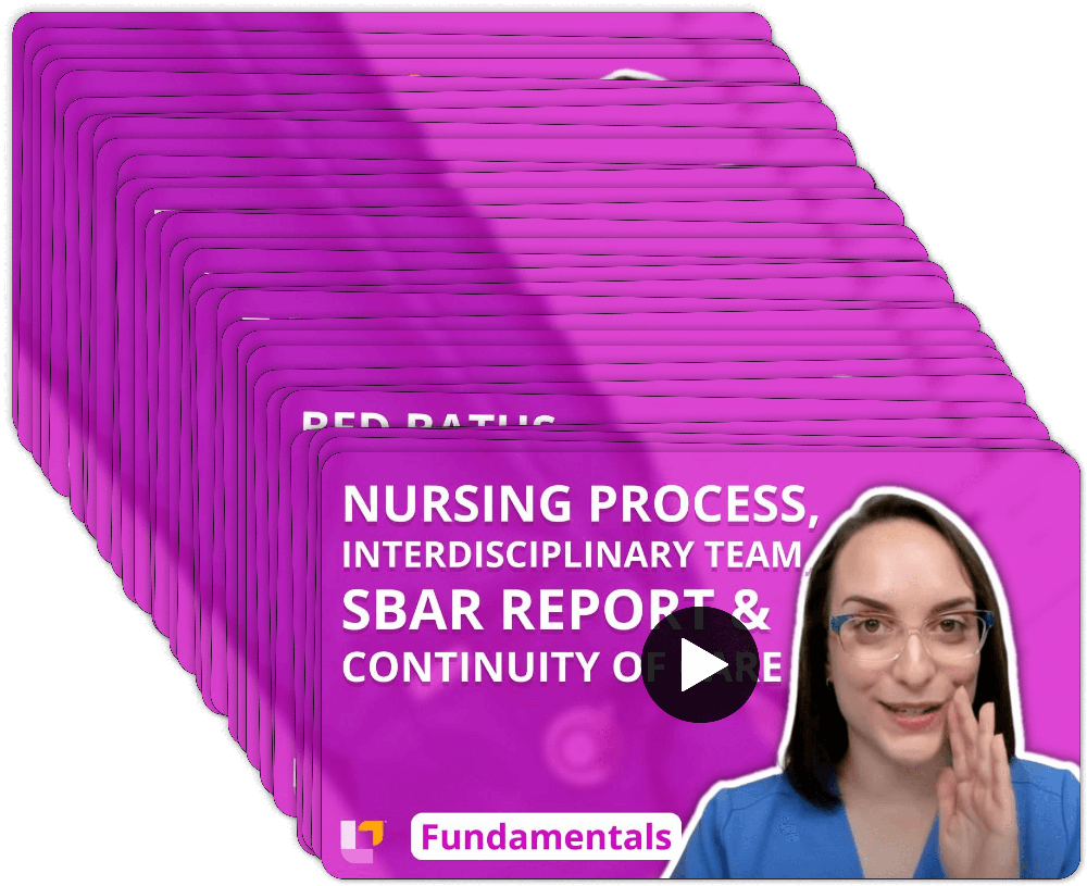 Stack of videos for Fundamentals of Nursing - Flashcards: Practice & Skills section, featuring teaching on Practice & Skills by Meris Shuwarger BSN, RN, CEN, TCRN