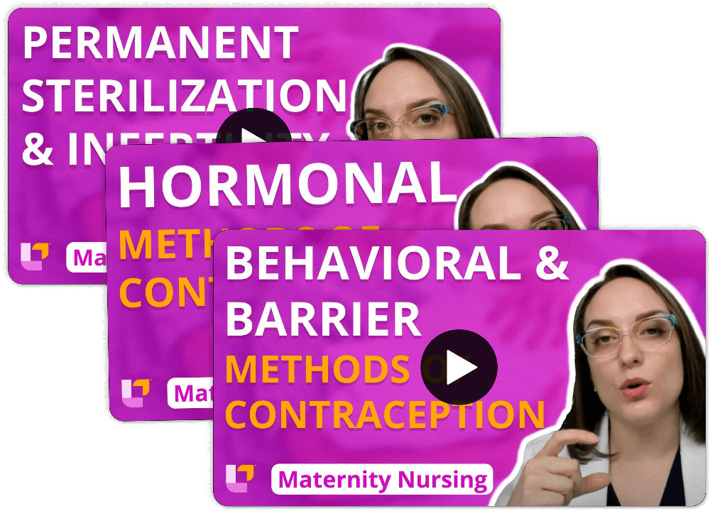 Stack of videos for Maternity Nursing - Flashcards: Preconception section, featuring teaching on Preconception by Meris Shuwarger BSN, RN, CEN, TCRN