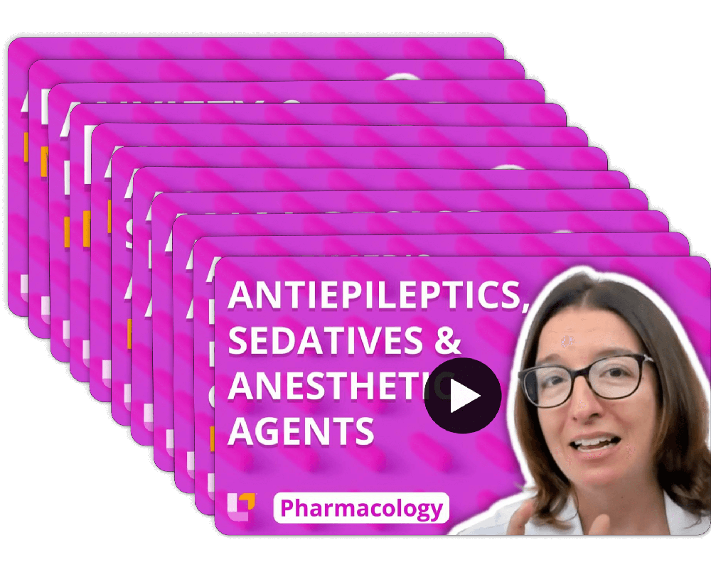 videos for antiepileptics, sedatives, and anesthetic agents with Cathy Parkes