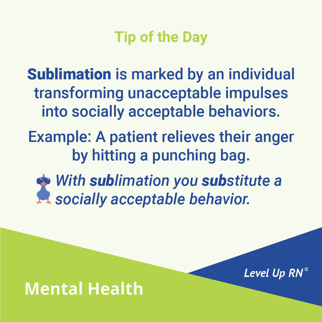 Sublimation is marked by an individual transforming unacceptable impulses into socially acceptable behaviors. 