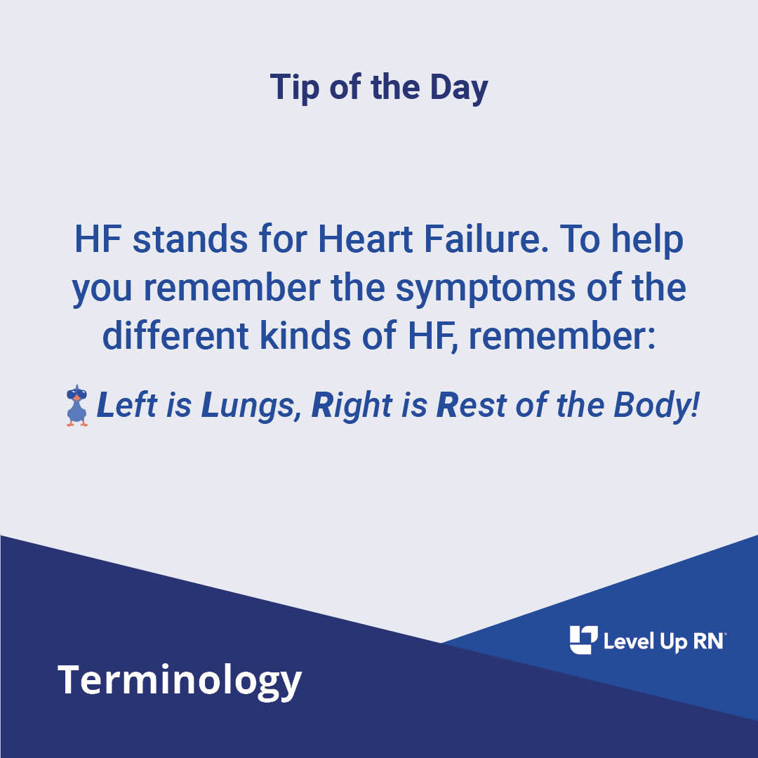 HF stands for Heart Failure.