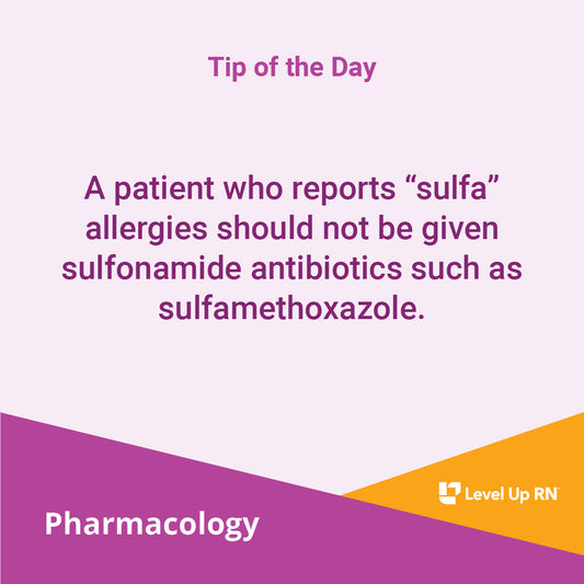 A patient who reports "sulfa" allergies should not be given sulfonamide antibiotics such as sulfamethoxazole.