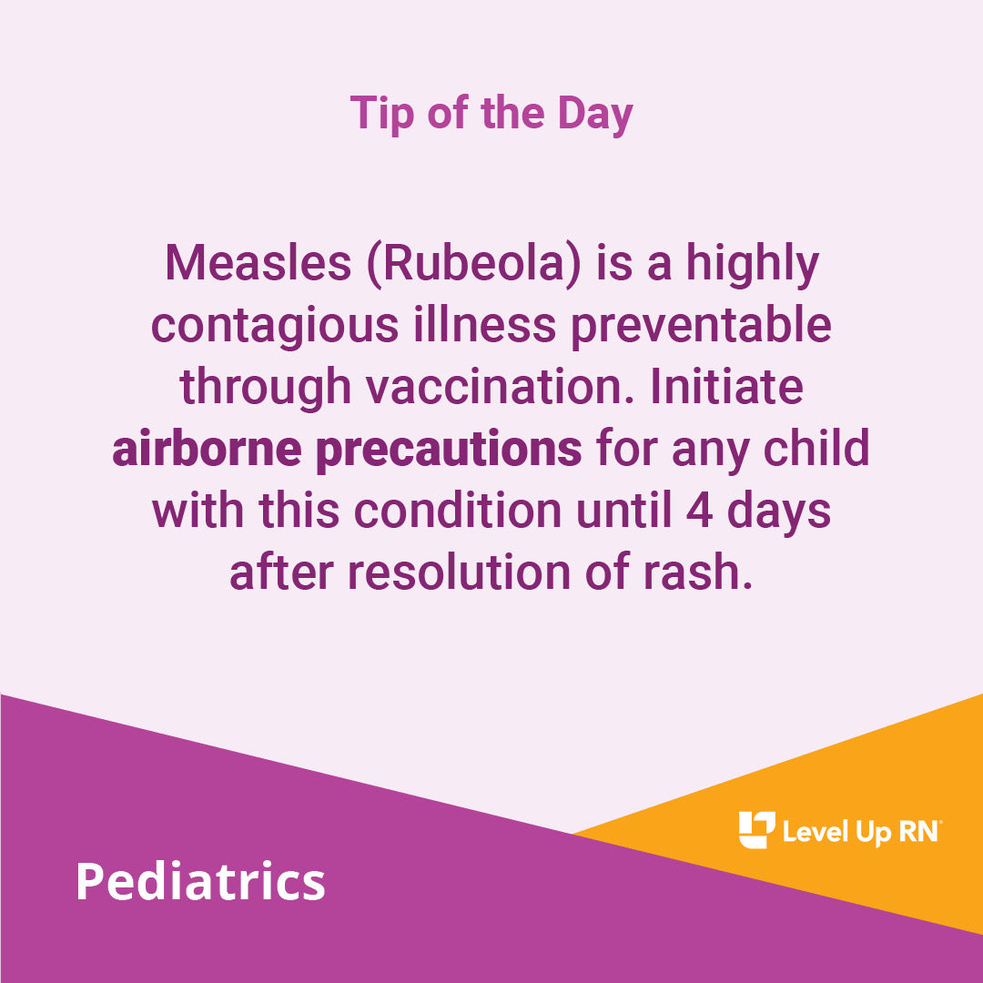 Measles (Rubeola) is a highly contagious illness preventable through vaccination.