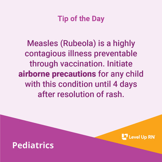 Measles (Rubeola) is a highly contagious illness preventable through vaccination.