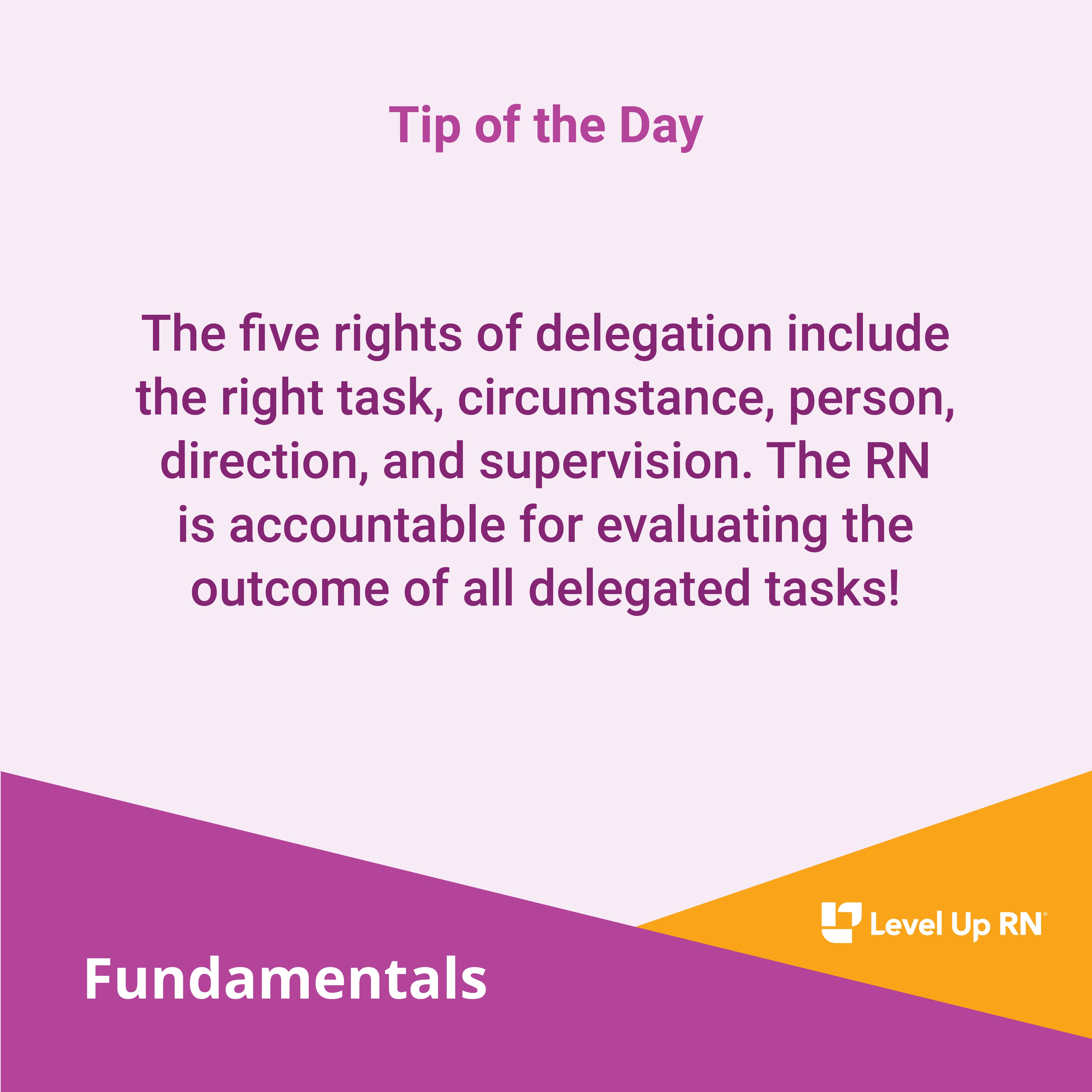 Five Rights of Delegation – LevelUpRN