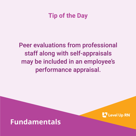 Peer evaluations from professional staff along with self-appraisals may be included in an employee's performance appraisal.