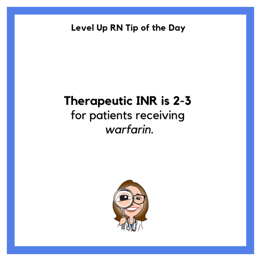 Therapeutic INR for patients receiving warfarin