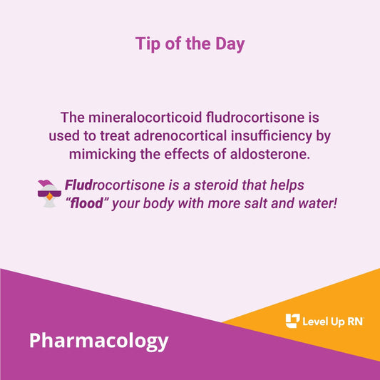 The mineralocorticoid fludrocortisone is used to treat adrenocortical insufficiency by mimicking the effects of aldosterone.
