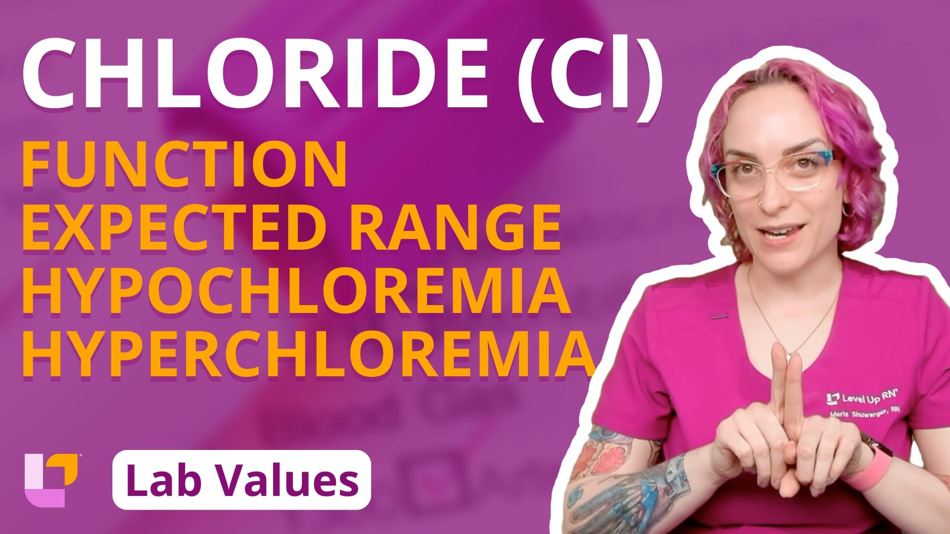 Lab Values, part 4: Chloride (Cl) – LevelUpRN