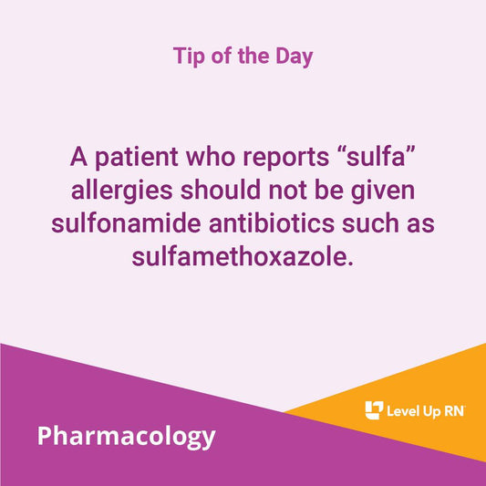A patient who reports "sulfa" allergies should not be given sulfonamide antibiotics such as sulfamethoxazole.