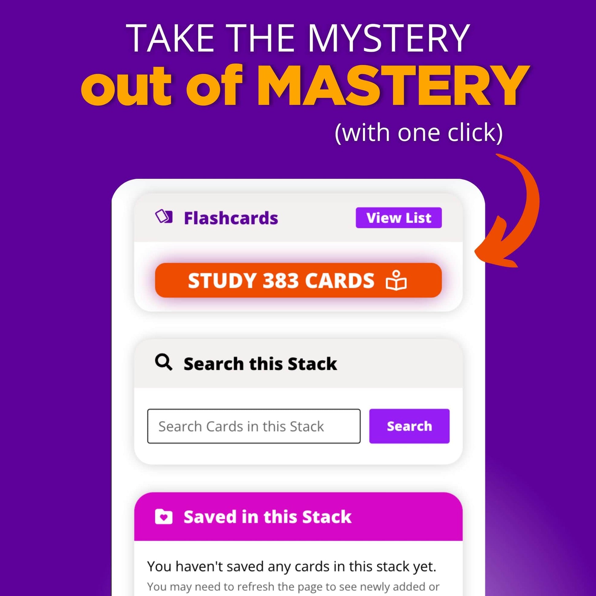 take the mystery out of mastery (with one click)