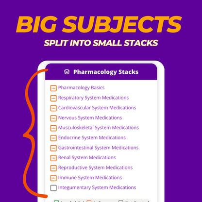 Big subjects split into small stacks