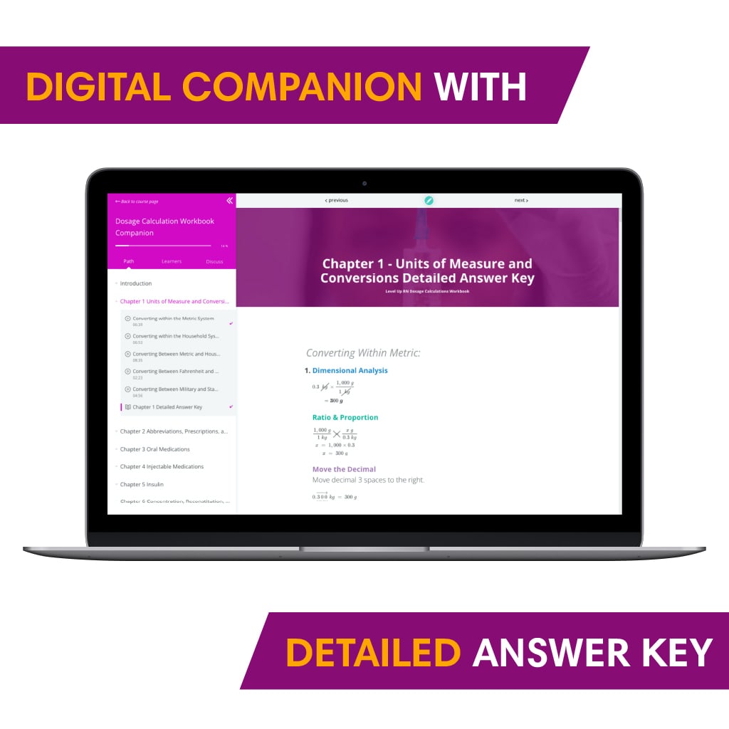 Dosage Calculation - Workbook & Digital Companion – LevelUpRN