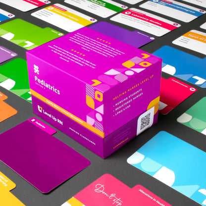 flatlay view of Pediatric Nursing - Flashcards